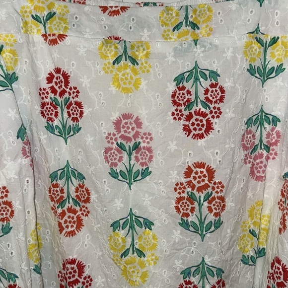 Draper James Top RSVP Floral Smocked Square Neck Eyelet Blouse Women’s 2X - Picture 3 of 10